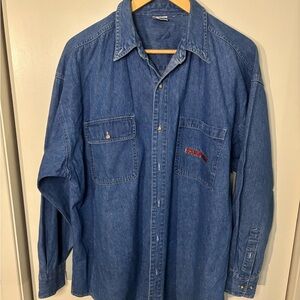 Warner Bros Vintage 1993 Looney Tunes Blue Denim Men's Shirt
